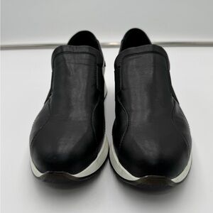 Munro Laurel Black Leather Slip On Comfort Shoes Womens 8.5 Medium Arch Support